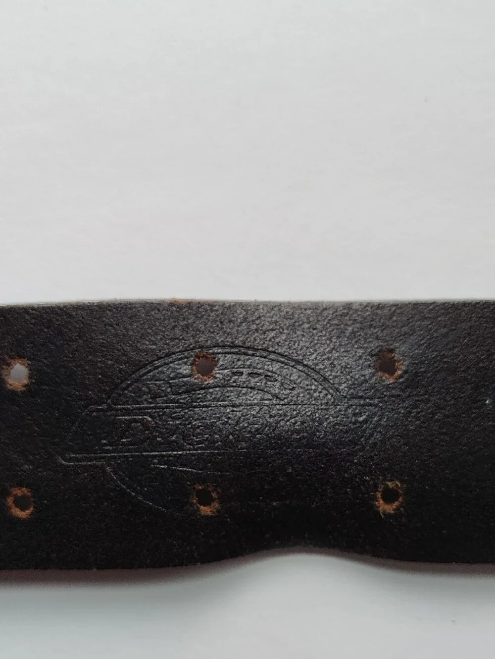 Dickies Men's Size 36 Dark Brown Double-Prong Leather Belt with Silver Buckle WM